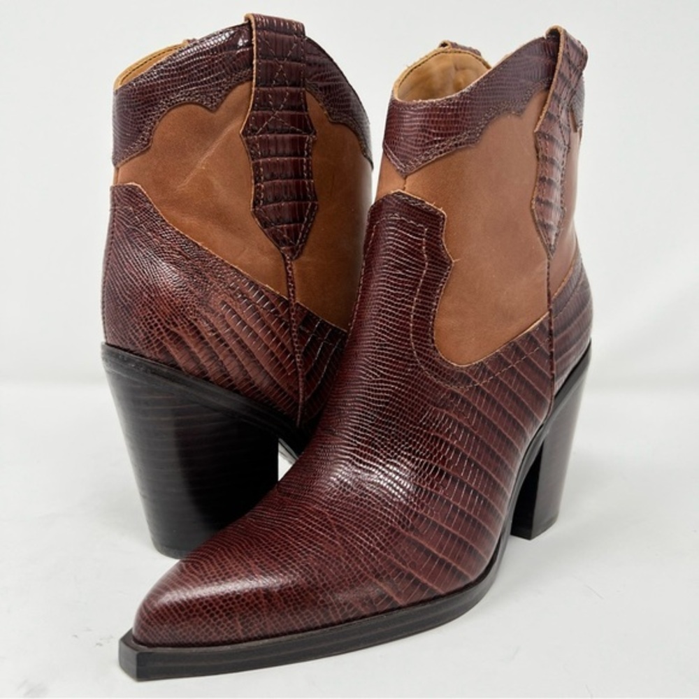 Marc Fisher Two-Tone Textured Ankle Booties